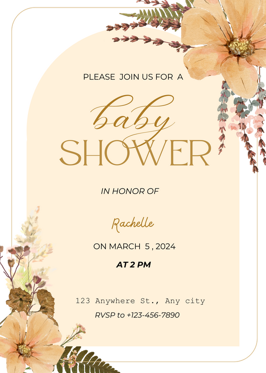 Digital Baby shower invitation template