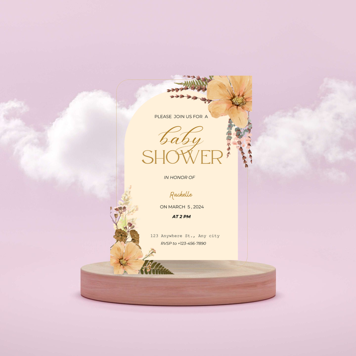 Digital Baby shower invitation template