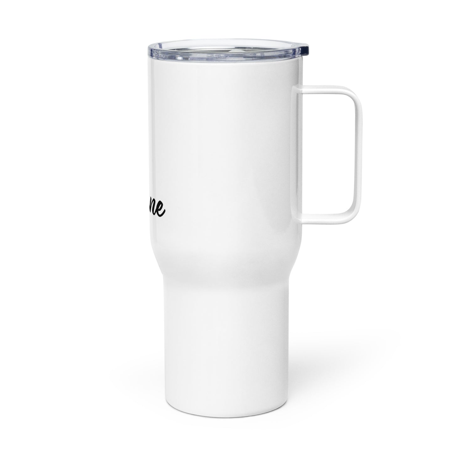 Travel mug with a handle